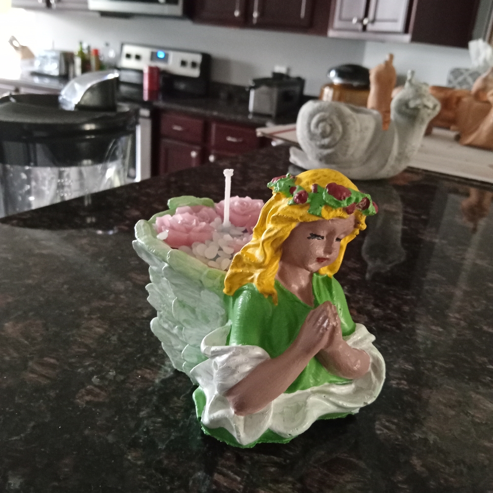 Angel Concrete Candle Holder
